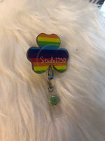 Clover badge reel — nurse badge reel