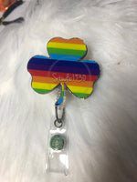 Clover badge reel — nurse badge reel