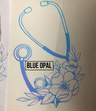 Nurse stethoscope decal, nursing decal, nurse sticker, glitter decal, nurse decal, tumbler decal, stethoscope decal, nursing sticker