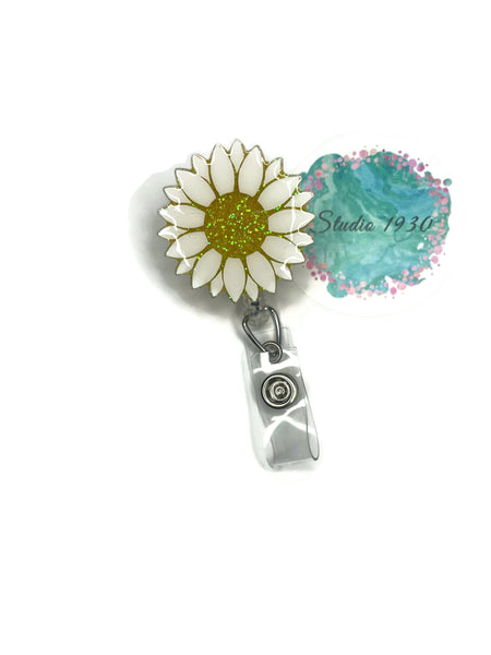 Sunflower badge reel
