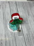 Christmas Badge reel -- nurse gifts