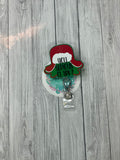 Christmas Badge reel -- nurse gifts